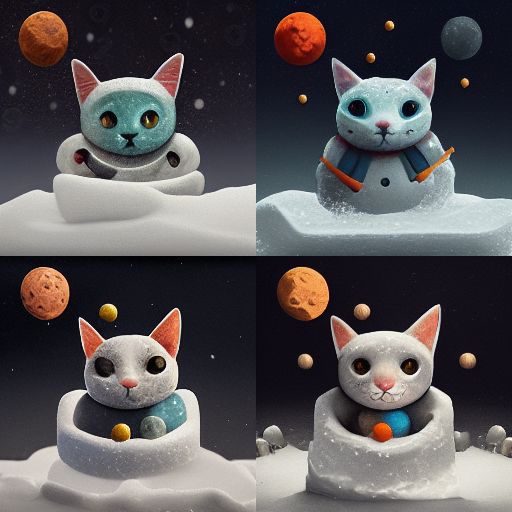 Community AI image of cats on the moon