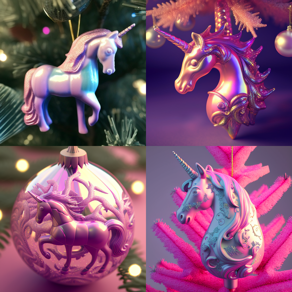 Community AI image generation of pink ornaments