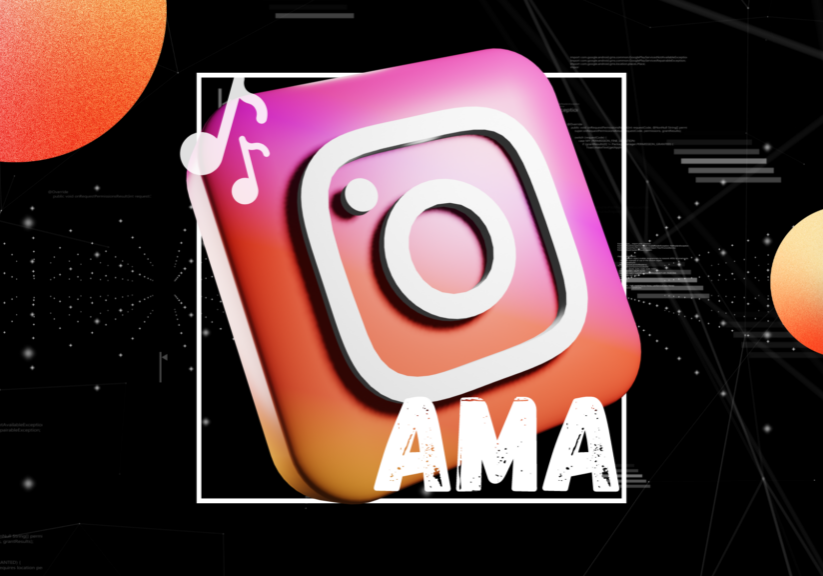AMA on Instagram music on photos graphic